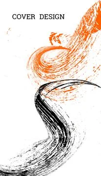 Painted strokes, waves. Abstract cover, vector. Stock Illustration