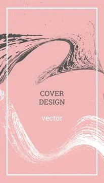 Painted strokes, waves. Abstract cover, vector. Illustrazione stock