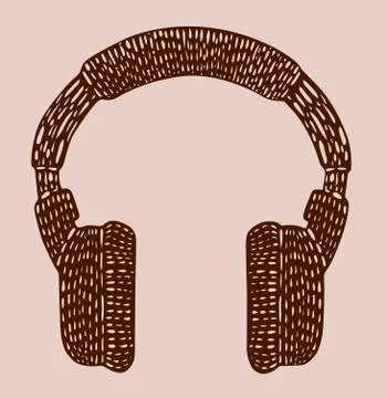 Painted styled headphones Stock Illustration