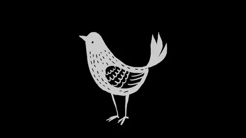 Painted stylized bird Stock Footage 76866334