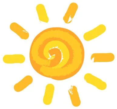 Painted sun icon. Vector illustration. Stock Illustration