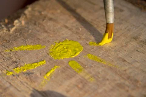 Painted sun Foto stock