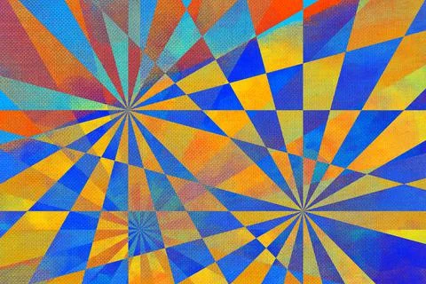 Painted texture. Multicolor brush strokes. Rays. Canvas. Stock Illustration