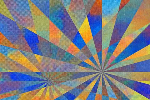 Painted texture. Multicolor brush strokes. Rays. Canvas. Stock Illustration