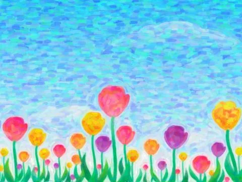 Painted tulips Stock Illustration