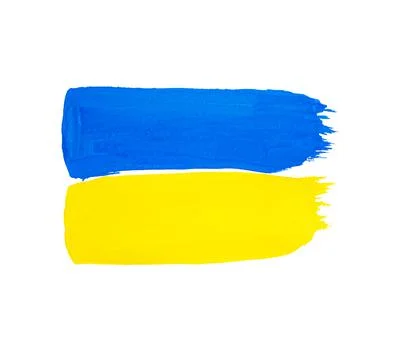 Painted ukrainian flag on white background Stock Illustration