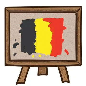 Painted vector Belgium flag Stock Illustration