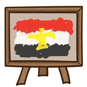 Painted vector Egypt flag Stock Illustration