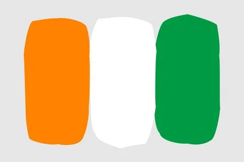 Painted vector flag of Cote d Ivoire Stock Illustration