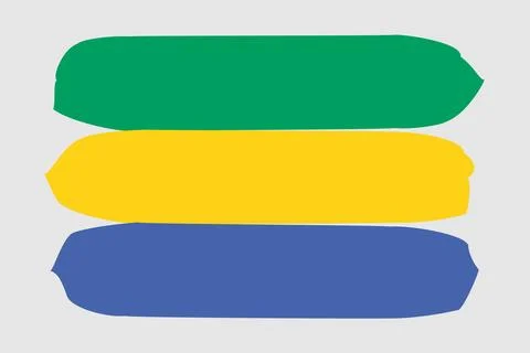 Painted vector flag of Gabon Stock Illustration