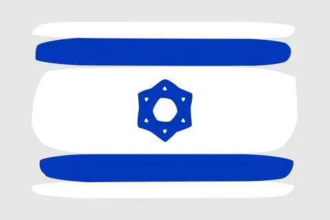 Painted vector flag of Israel Stock Illustration
