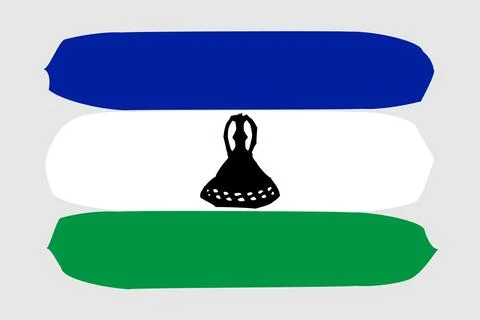 Painted vector flag of Lesotho Stock Illustration
