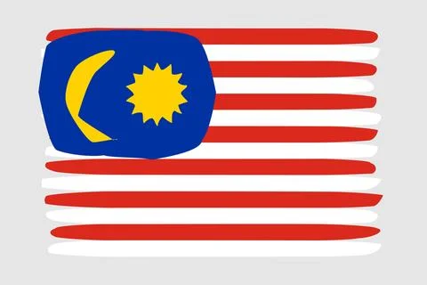 Painted vector flag of Malaysia Stock Illustration