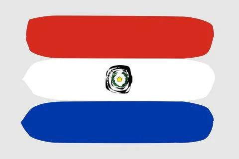 Painted vector flag of Paraguay Stock Illustration