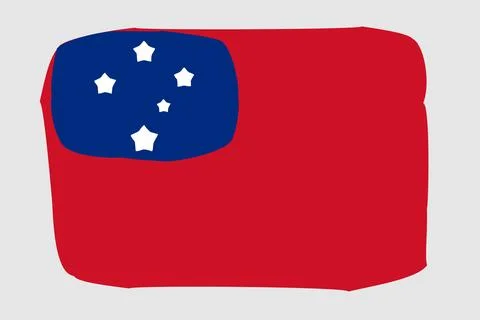 Painted vector flag of Samoa Stock Illustration