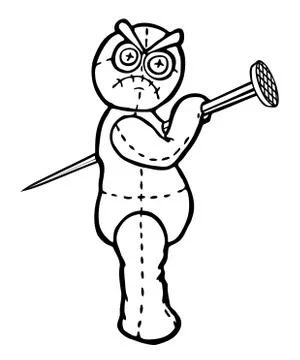 Painted voodoo doll Stock Illustration