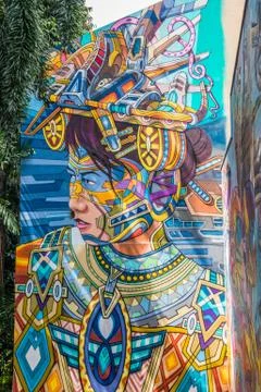 Painted wall mural Stock-Fotos