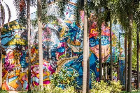 Painted wall mural Stock-Fotos