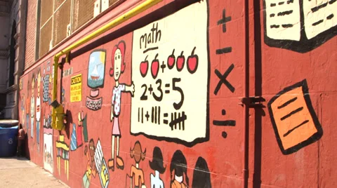 Painted Wall in New York, NY Stock Footage 32240641