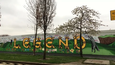 Painted Wall Reading 'Legend', Dublin, Ireland. Street Art. Stock Footage 88555983