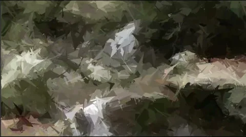 Painted waterfall turns into a real Stock Footage 57775956