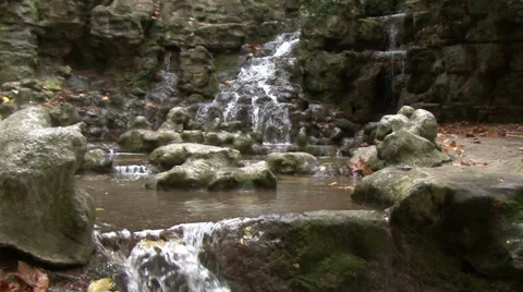 Painted waterfall turns into a real Video stock 57775969