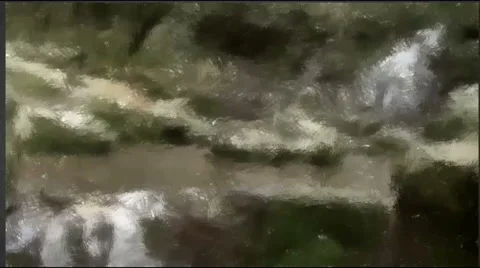 Painted waterfall turns into a real Video stock 57776185
