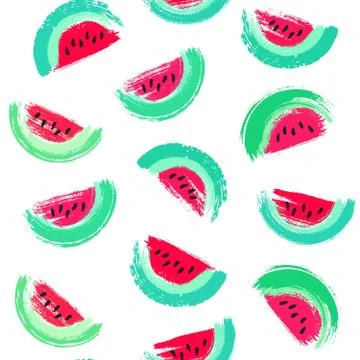 Painted Watermelon Pattern Stock Illustration