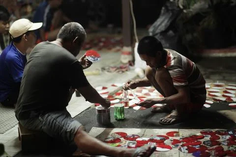 Painted to welcome RI's birthday Stock Photos