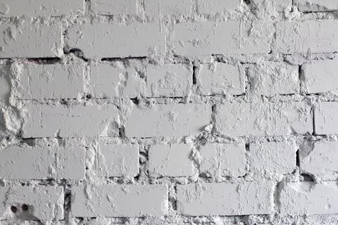 Painted white brick wall Foto stock
