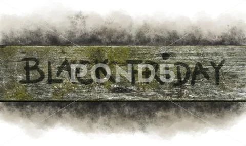 Painted words black friday on old wooden plank Stock Illustration