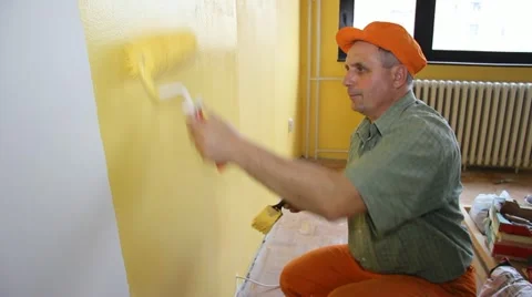 Painter in action Stock Footage 10847486