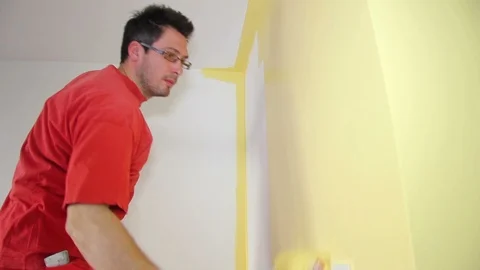 Painter in action Stock Footage 127391262