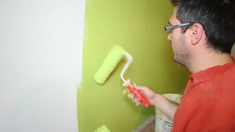 Painter in action Stock Footage 127416241