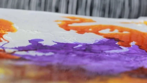 Painter In Art Studio ink and Paint Brushes Stock Footage 71965596