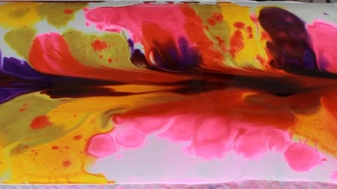 Painter In Art Studio ink and Paint Brushes Stock Footage 71965780