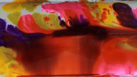 Painter In Art Studio ink and Paint Brushes Video stock 71965795