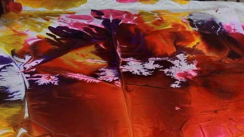 Painter In Art Studio ink and Paint Brushes Stock Footage 71965894