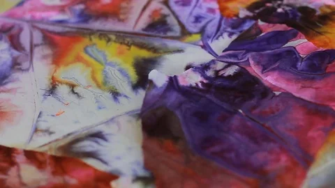 Painter In Art Studio ink and Paint Brushes Stock Footage 71966328
