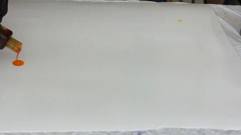 Painter In Art Studio ink and Paint Brushes Stock Footage 71966472