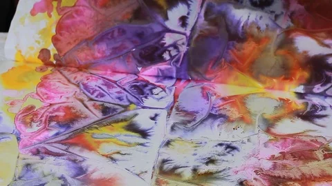 Painter In Art Studio ink and Paint Brushes Stock Footage 71967098