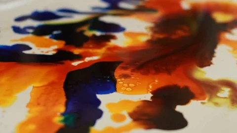 Painter In Art Studio ink and Paint Brushes Stock Footage 71967300