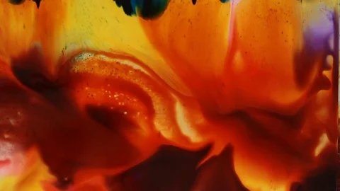 Painter In Art Studio ink and Paint Brushes Stock Footage 71967341