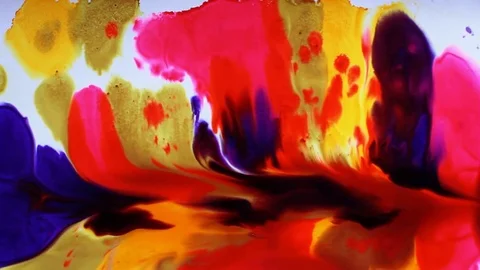 Painter In Art Studio ink and Paint Brushes Stock Footage 71967586