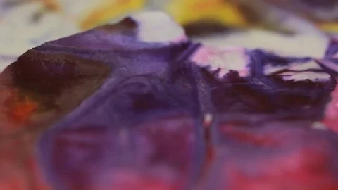 Painter In Art Studio ink and Paint Brushes Stock Footage 71968617