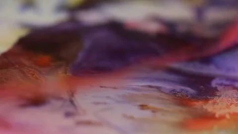 Painter In Art Studio ink and Paint Brushes Stock Footage 71968620