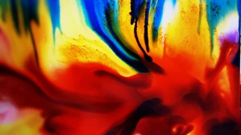 Painter In Art Studio ink and Paint Brushes Stock Footage 71968858