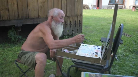 Painter artist posing Stock Footage 65649738