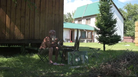 Painter artist posing Video stock 65655917