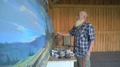 Painter artist posing Video stock 66300656